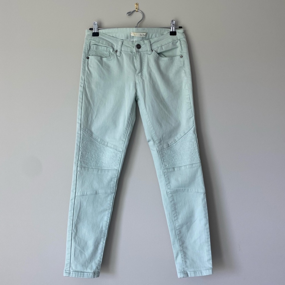 Textured Mint Skinny Pants